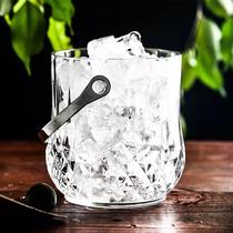 Send ice clip portable glass ice bucket Home bar KTV chilled small European style ice bucket Ice bucket with ice