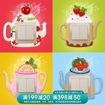 Switch stickers Decorative wall stickers 3D Three-dimensional frame protective cover Living room household creative personality light frame kitchen resin