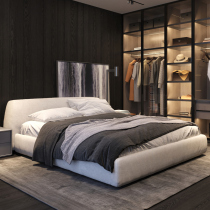 Italian designer cloth bed simple modern double bed small apartment high Box storage wedding bed Nordic light luxury soft bed