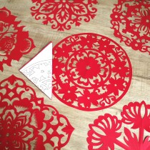 Adult Cut Paper Material Pack 28 cm Red Color Window Flowers Large Group Flower Semi-finished Hand Non-Body Experience