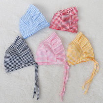 Cat hat dog summer sun hat pet head cover Plaid cute headdress idyllic wind ins Photo Supplies