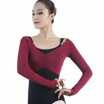 Dance costumes modern dance clothes female adult dance tops long sleeve exercise clothes ballet body coat winter base training clothes