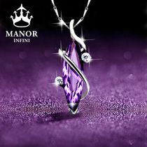 Sterling silver amethyst necklace female summer 2021 new pendant niche Tanabata Valentines Day birthday gift for girlfriend