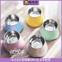 super Xiupu high bowl non-slip pet bowl stainless steel dog bowl Dog food bowl Dog bowl Cat bowl Cat bowl Anti-cervical bowl