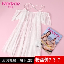 Fendia new retro wave spots beach clothes female cool suspenders lotus leaf sleeve mesh gauze beach clothes FH00004
