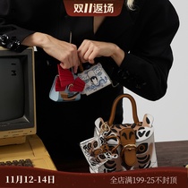 CTANDJIM Cultural Elements Nippon Sailing Sailing Hand bag Year of the Tiger Bag Tea Cup Fun Womens Bag