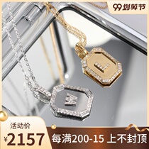 Chennuo jewelry 18k platinum diamond pendant letter necklace name design necklace men and women support lettering