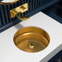 Chuangsha golden stainless steel round basin hotel wash basin embedded Basin home wash basin art Basin