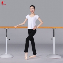 Red dance shoes dance short sleeve coat female cotton front drawstring collar adult chicken wing sleeve square aerobics practice suit summer