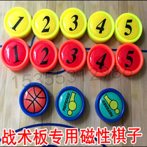 Basketball tactical board with magnetic numbers Magnetic pieces Large drop plastic magnetic label coach demonstration magnetic number plate