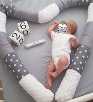 INS Stars Collage Cylindrical Crib Beds Walled Pure Cotton All Season Universal Child Crashworthy Crib Decoration