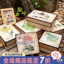 Net red storage box plant collector series creative retro art flower Desktop Handbook wooden box glove box