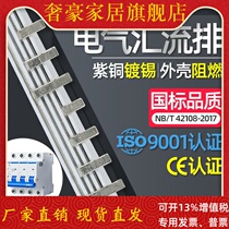Electric bus 4P 100A national standard copper empty connection row grounding copper bar dressing bus factory direct sales