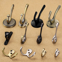 American retro clothes hook perforated coat hook European antique bronze wardrobe adhesive hook entrance entrance single hook
