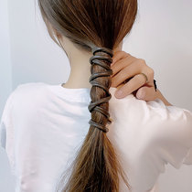 Leather hair tie female hair tie gas non-slip net red ins head rope female ponytail headdress 2021 new summer