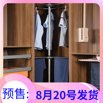 Cloakroom corner rotation Three-layer clothing basket hanger Four-layer shelf Wardrobe storage pants rack corner hardware