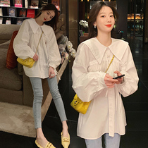 Pregnant women autumn suit fashion new out net red shirt doll shirt loose size Spring and Autumn womens coat