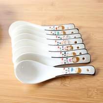 Parent-child suit family ceramic spoon ceramic spoon tableware set Spoon soup spoon microwave oven household small spoon