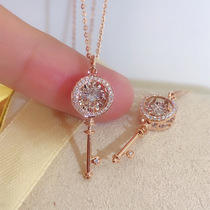 18K gold Smart diamond Necklace Female rose gold color gold AU750 diamond pendant real diamond