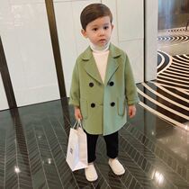Childrens Longfeng jacket autumn and winter 2022 new childrens clothes male baby handsome jacket in boys middle and long style Han version