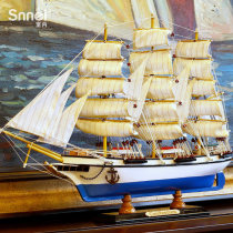 Mediterranean handmade solid wood sailboat model ocean wind home living room study decorations Brann