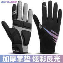 GUB electric car gloves winter warm hand protectors Mens and womens bicycle fleece gloves Long finger windproof cold touch screen