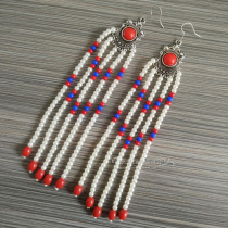 Mongolian characteristic bead earrings earrings earrings Mongolian robe accessories wedding accessories wedding accessories ethnic style handmade small accessories