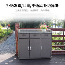 Outdoor balcony foyer locker garden waterproof sunscreen storage cabinet rattan shoe cabinet custom