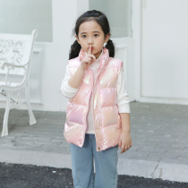 2021 new children parent-child duvet cotton waistcoat baby outside wearing vest male and female child male and female child-free waistcoat