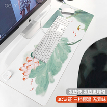 Chinese style ink heating mouse pad oversized heating table pad computer office desktop heating pad writing pad