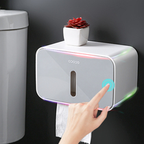 Toilet large roll paper box waterproof toilet paper box non-perforated hanger drawing paper box wall-mounted toilet roll tissue rack
