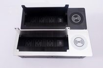 Aluminum alloy brush flip desktop socket media wiring information box integrated power supply combination module wireless charging