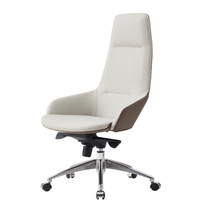 Simple modern office chair High-end computer chair Leather big chair Designer chair Stereotyped cotton Nordic swivel chair can lie