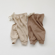 ins2022 Spring and Autumn section Korean version of baby soft and comfortable 100 lap casual long pants male and female baby giant pp pants