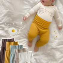 ins22 Spring-autumn new Korean version of the new hand baby High waist and belly protection with underpants male and female baby pure cotton 100 lap length pants
