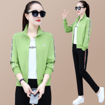 361 Sports Casual Suit Women Spring Autumn 2021 new Jordan Noo fashion Collar Pure Cotton Three Sets Lean Tide