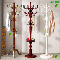 Clothes rack Wall Wall landing bedroom room solid wood head vertical room hanger living room household hanger bag rack