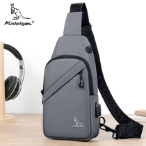 Bin Lee Kangaroo Chest Bag Male Canvas Small Bag Waterproof Oxford Cloth Diagonal Satchel small hanging bag Summer sports shoulder bag
