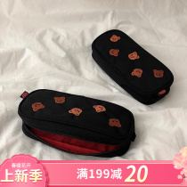 Pureureum design Korea high face value pen bag female large capacity ins net red cute canvas stationery bag