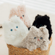 Korea Livework soft cat cute cat plush zipper storage bag Cosmetic bag Pencil bag Stationery bag