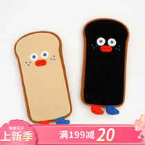 Romane Korea cute toast pens bag men and women Ins students personality to blame big capacity pencil case containing bag