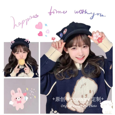taobao agent Campaign Sweet Cool Personalized Y2K Cat Ear hat Girl hot girl baseball hats Student jk hat EVA peripheral