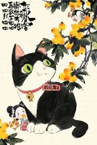 Super clear color cross stitch redrawing drawing drawing source file under the cat and Lady 235 350