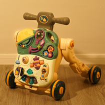 Baby three-in-one walker Multi-function can sit anti-rollover o-leg trolley Baby learning to walk walker 1