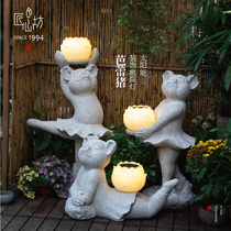 Craftsman New Chinese Solar Outdoor Garden Light Ballet Pig Garden Garden Landscape Landscape Landscape Terrace Decoration