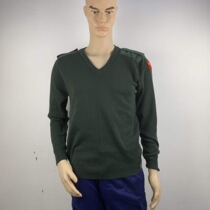 Pine branch Green v-neck sweater soldiers warm sweater in autumn and winter