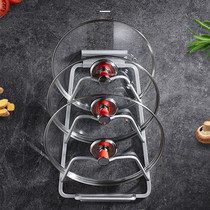 Black Nordic pot cover rack wall-mounted non-perforated kitchen shelf with water supply pot cover