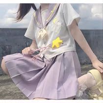 (Dream by month) 2021 summer new embroidered jk uniform cute sailor suit summer school style two-piece suit