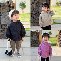Boys autumn coat 2021 new foreign-style baby hooded jacket childrens windbreaker childrens sports coat tide