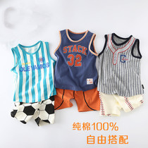Small amount of good stock Children Summer shorts Baby pure cotton vest sleeveless T-shirt pants child clothing suit